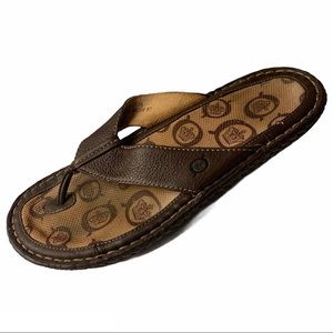 {Born} Dark Brown Leather Thong Sandals Size 8